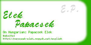 elek papacsek business card